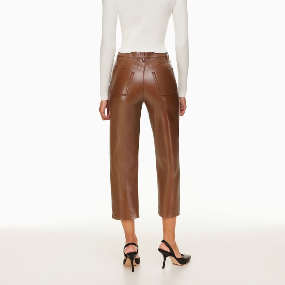 Aritzia Wilfred Melina Cropped Vegan Leather Pants - New - 4 - Picture 2 of 11